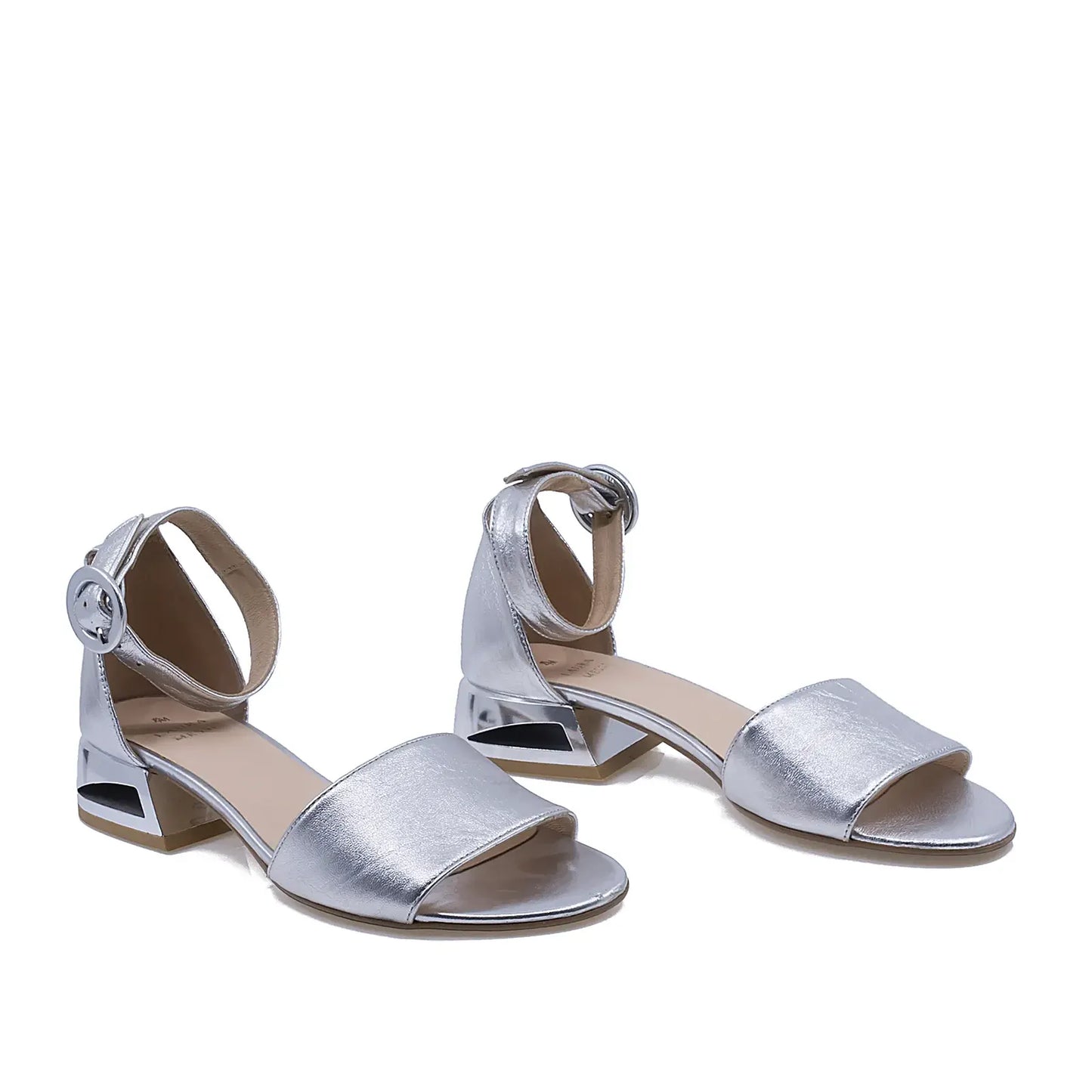 Sandale dama casual piele naturala D2143 argintii