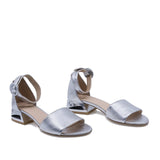 Sandale dama casual piele naturala D2143 argintii