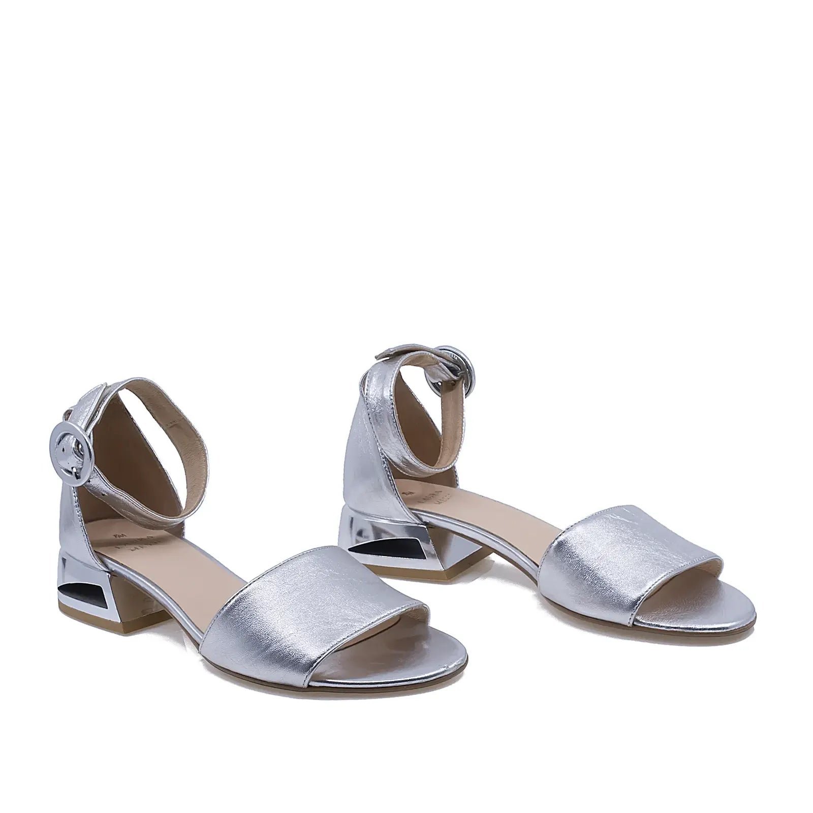 Sandale dama casual piele naturala D2143 argintii