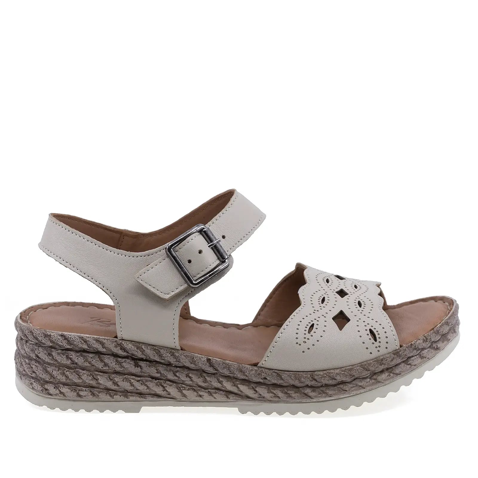 Sandale dama casual Anna Viotti piele naturala D72-1401 bej