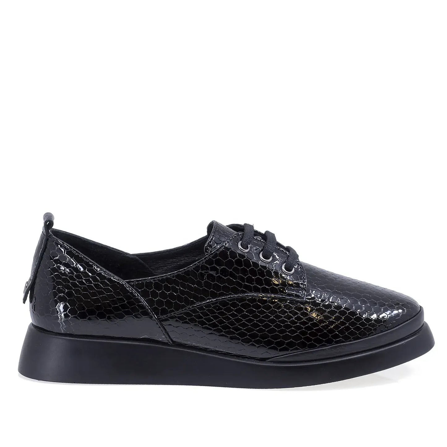 Pantofi Dama Casual Anna Viotti Piele lacuita D52-K60 negru