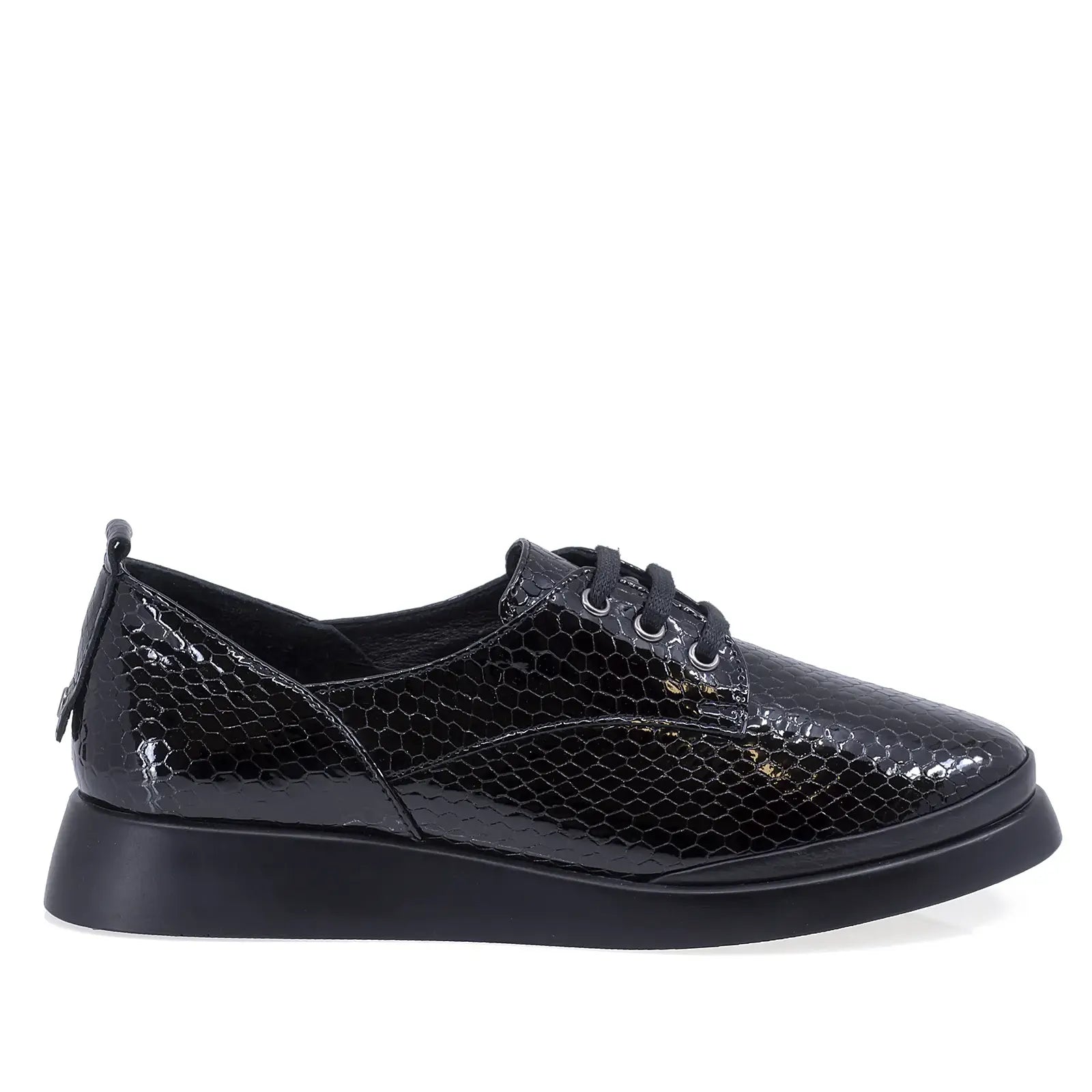 Pantofi Dama Casual Anna Viotti Piele lacuita D52-K60 negru