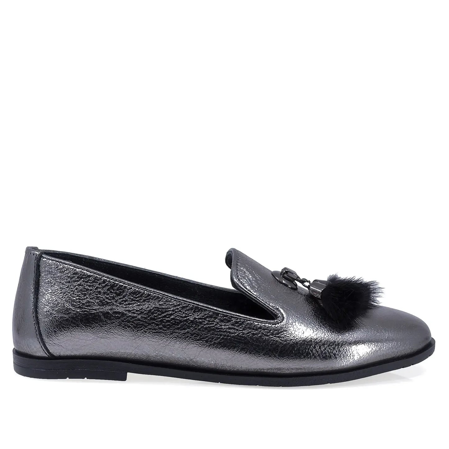 Pantofi Dama Casual Anna Viotti Piele naturala D19633 gri sidef