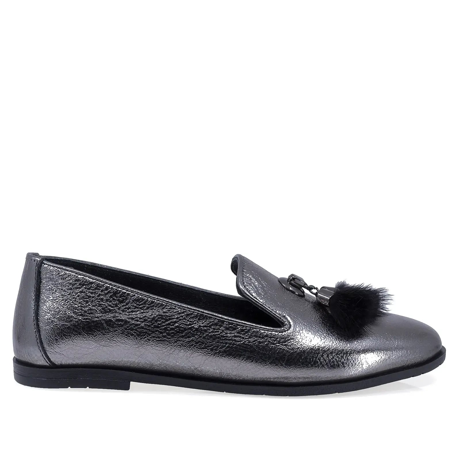 Pantofi Dama Casual Anna Viotti Piele naturala D19633 gri sidef