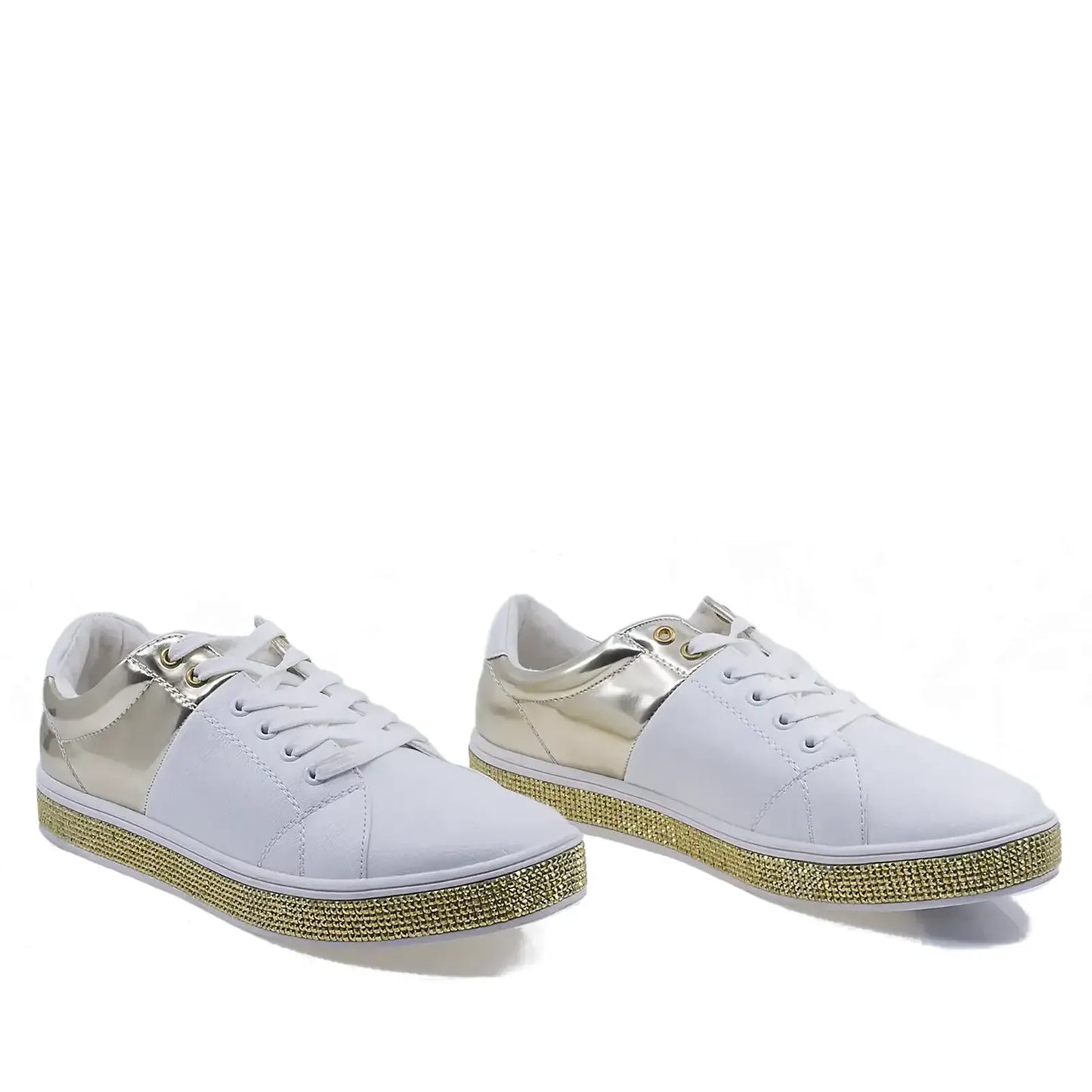 Pantofi dama sport Angela Thompson poliuretan Angelat alb/auriu