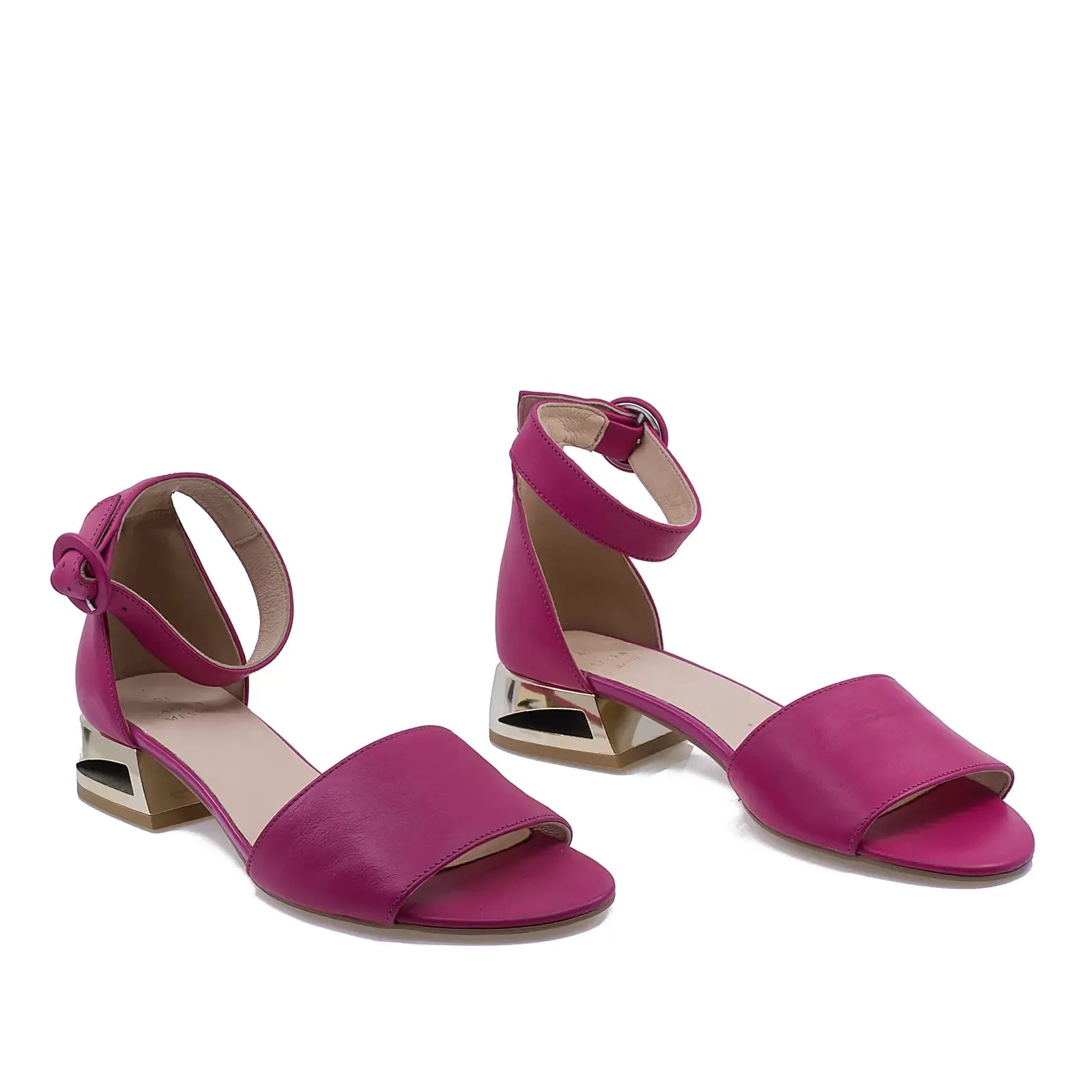 Sandale dama casual piele naturala D2143 ciclam