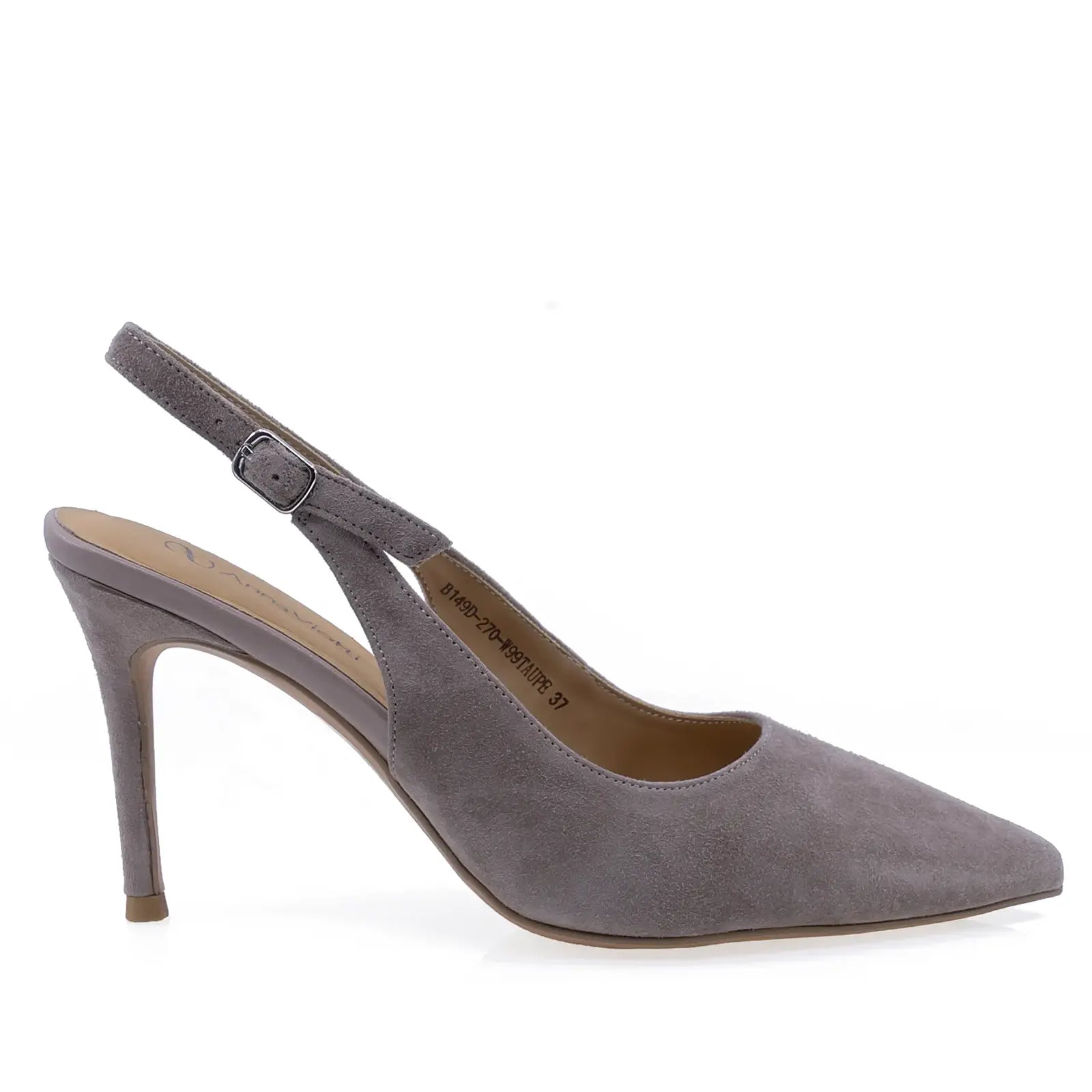 Pantofi dama eleganti Anna Viotti piele intoarsa D105-B149D-270-W99 taupe