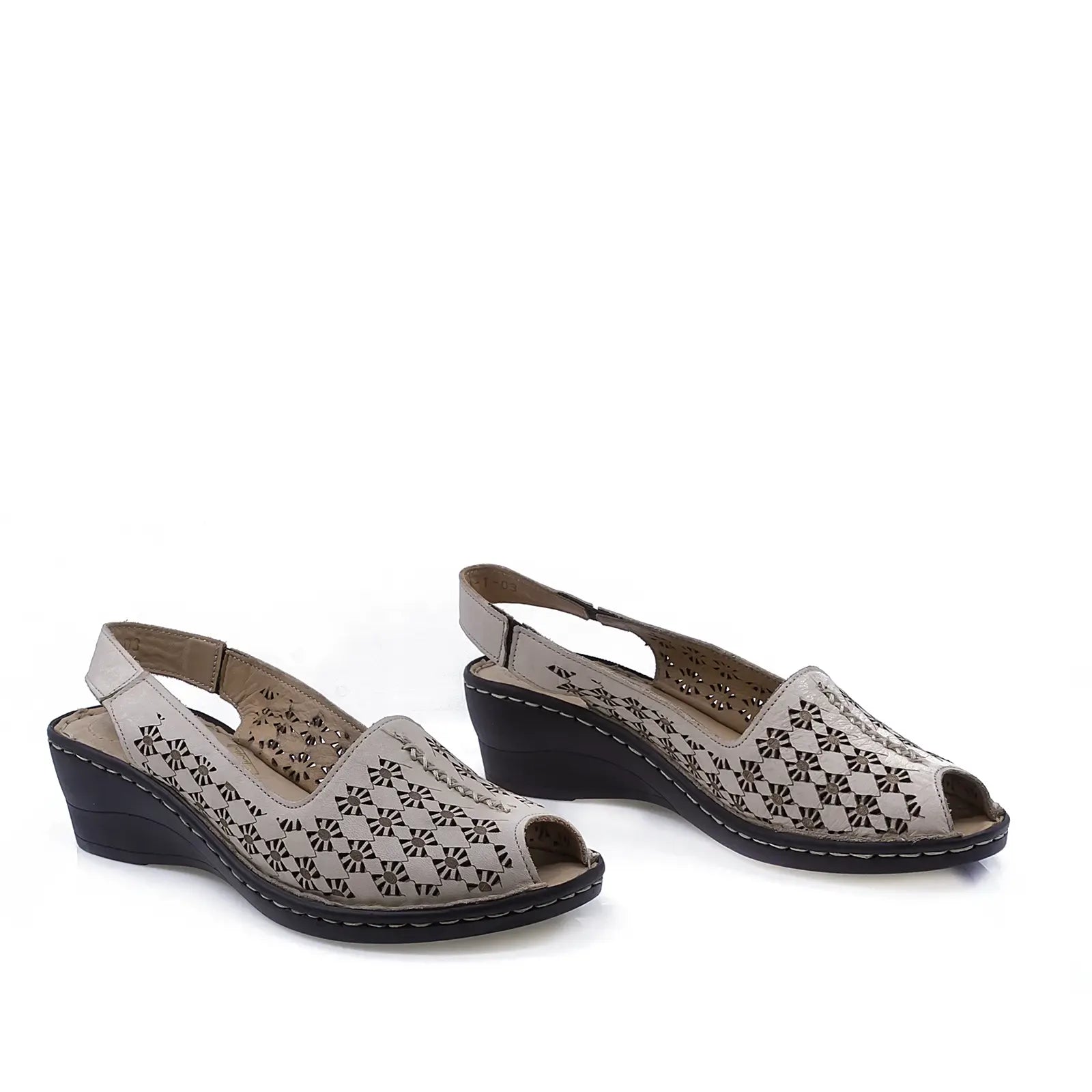 Sandale dama casual Anna Viotti piele naturala D27-5088-1 bej
