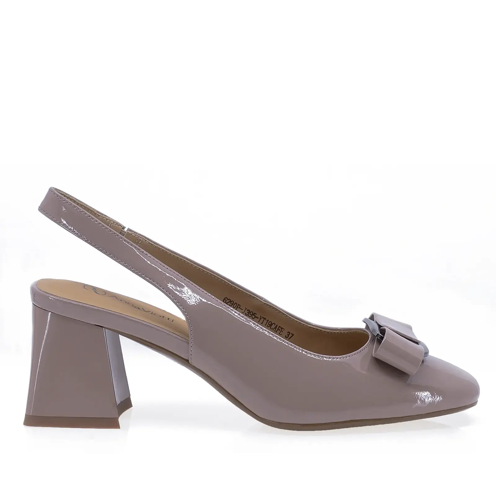 Pantofi dama eleganti Anna Viotti piele lacuita D105-6290P-J395-YT19 cafe