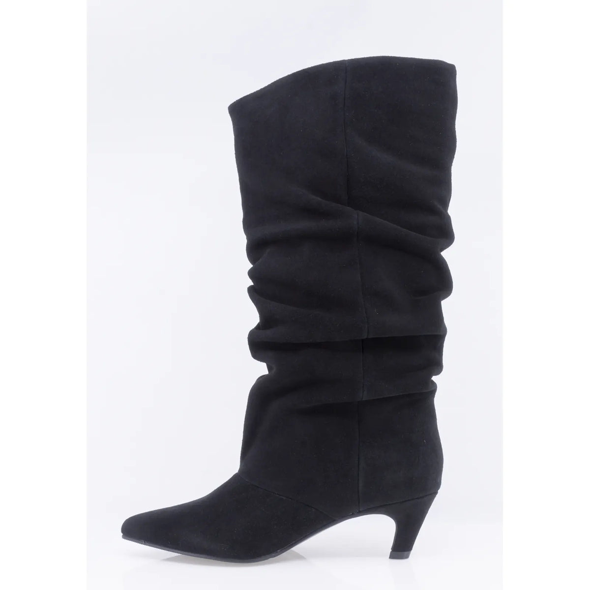 Cizme dama elegante Anna Viotti piele intoarsa D115-X20257-09R negre
