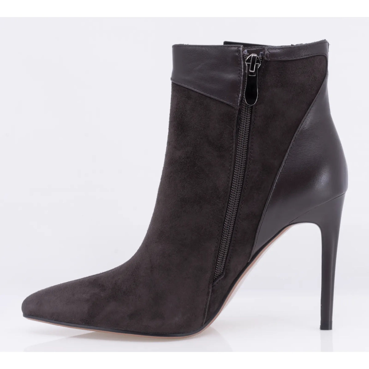 Botine dama elegante Anna Viotti piele intoarsa D122-P113-70 maro