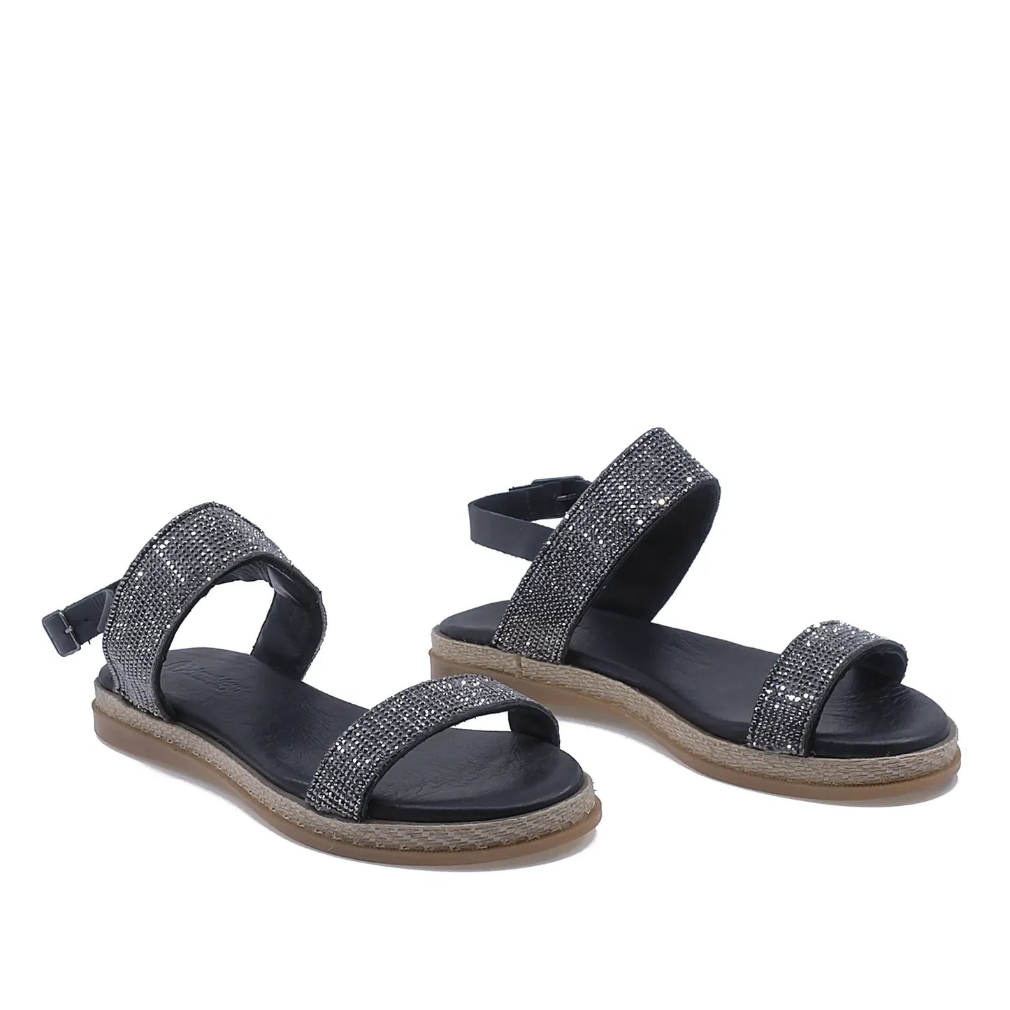Sandale dama casual Anna Viotti piele naturala D55-119 negru