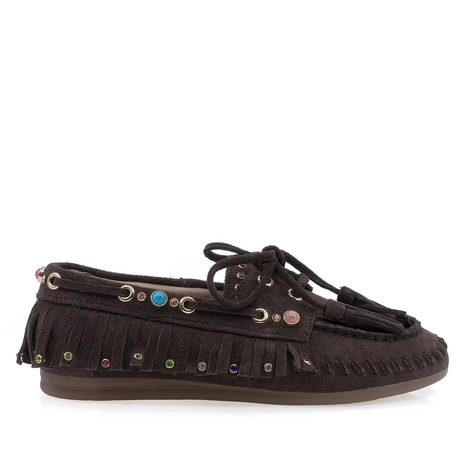 Pantofi Dama Casual Anna Viotti Piele intoarsa D116-2657-11R maro