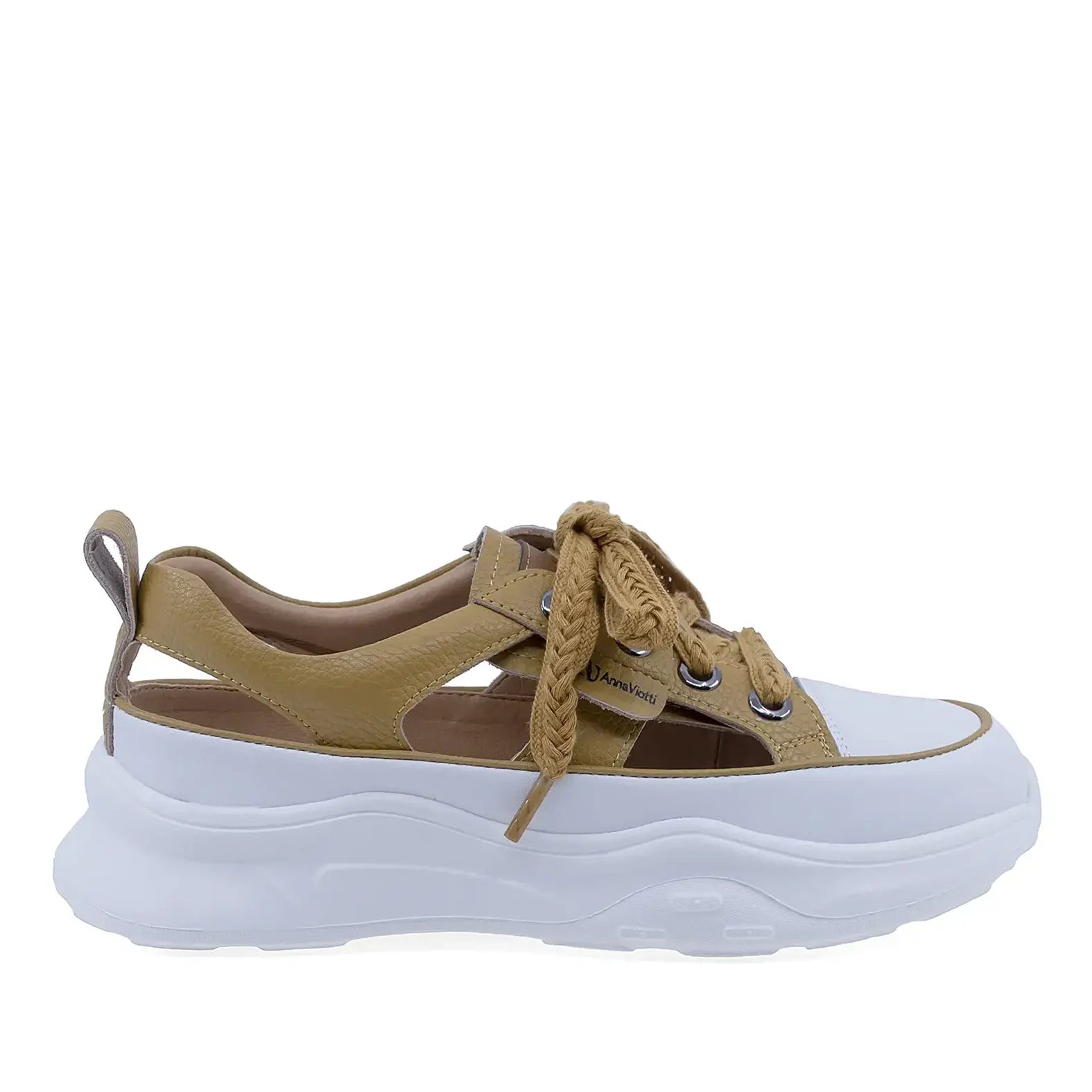 Pantofi dama casual Anna Viotti piele naturala D106-20 galben