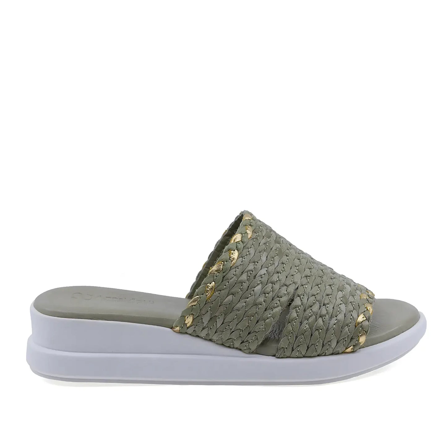 Papuci dama Anna Viotti D26-743 verzi, vedere laterala dreapta, model casual confort
