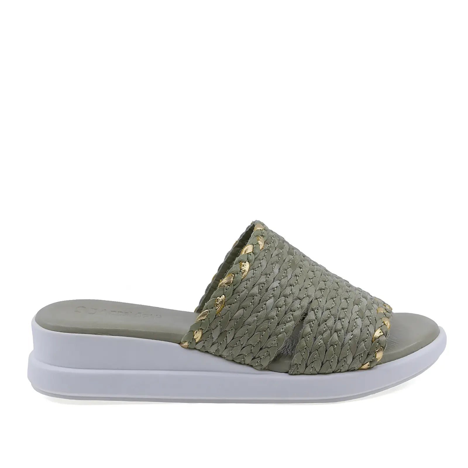Papuci dama Anna Viotti D26-743 verzi, vedere laterala dreapta, model casual confort