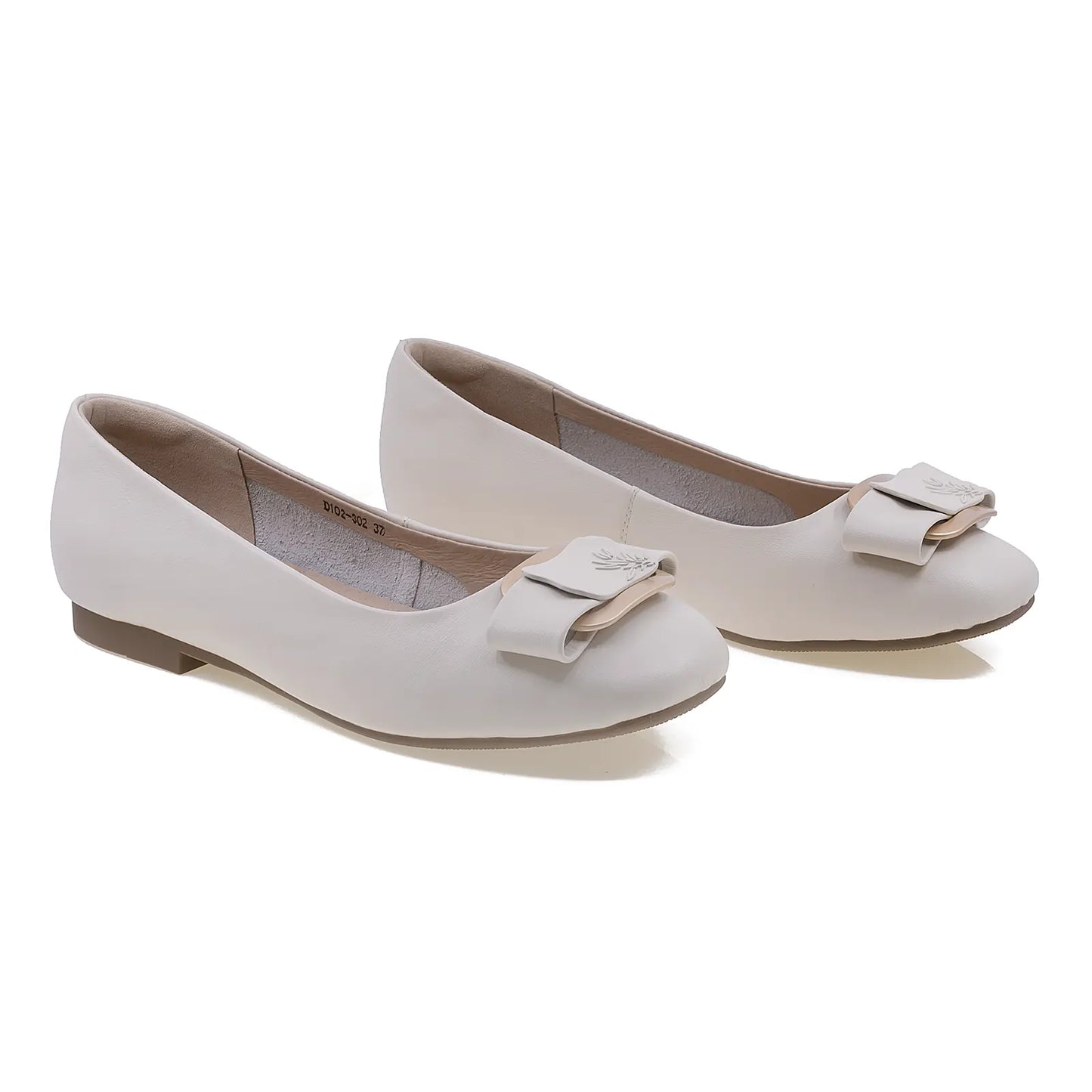 Balerini dama din piele naturala Anna Viotti D102-302 off white-1