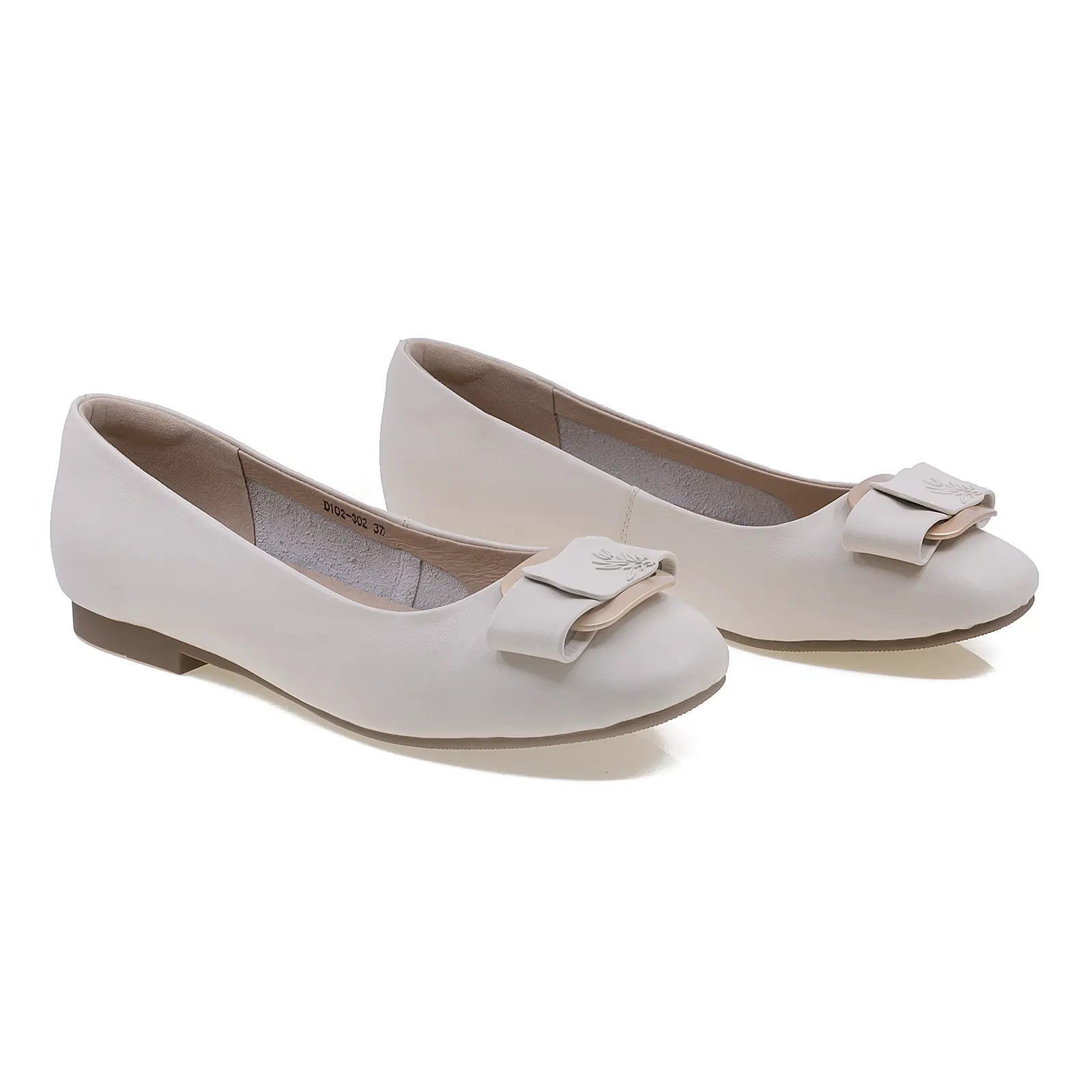 Balerini dama din piele naturala Anna Viotti D102-302 off white-1