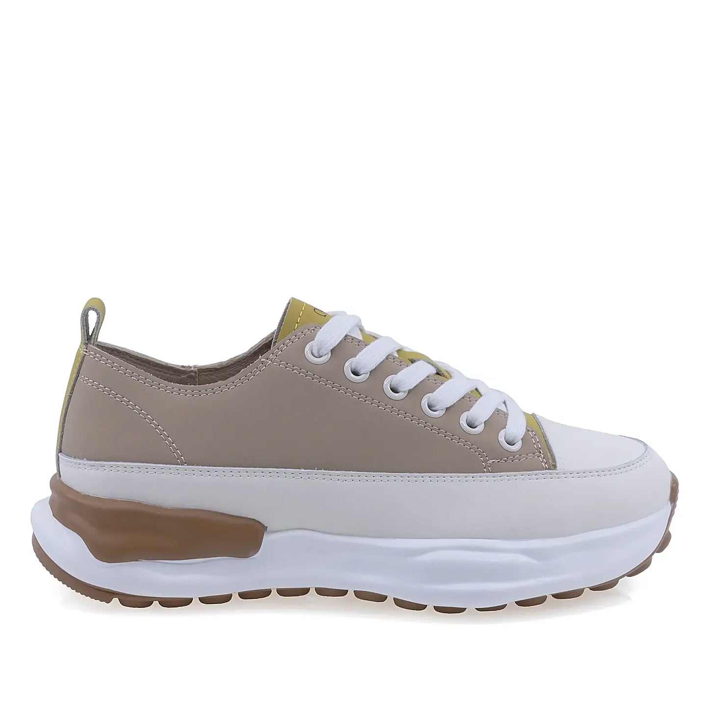 Pantofi dama casual Anna Viotti piele naturala D106-31 alb/maro