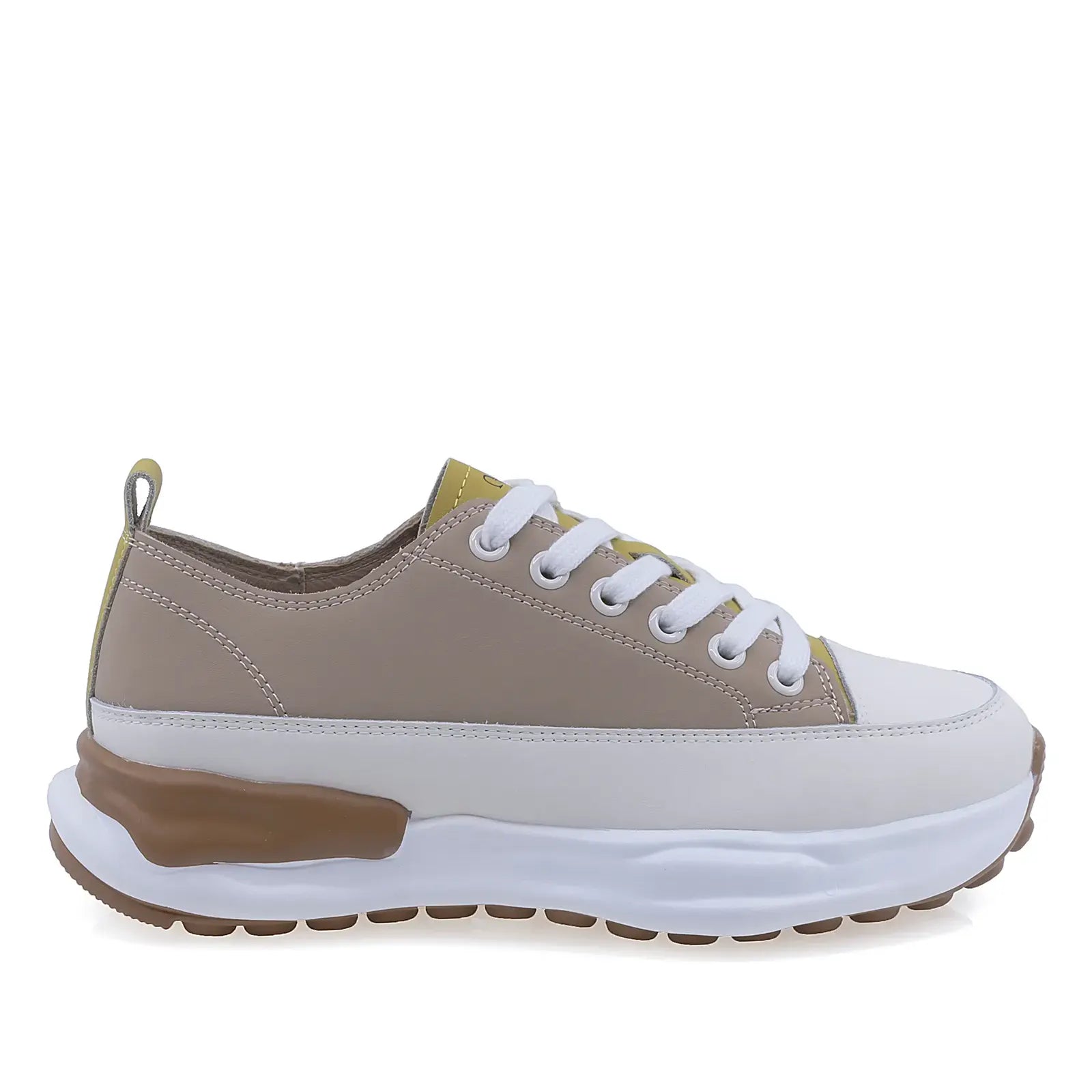 Pantofi dama casual Anna Viotti piele naturala D106-31 alb/maro