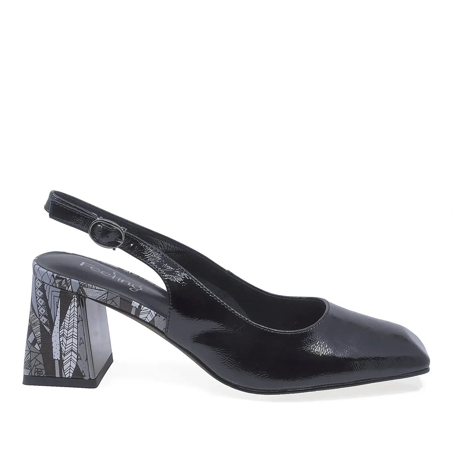 Pantofi dama eleganti Feeling piele lacuita D26-513-02 negru