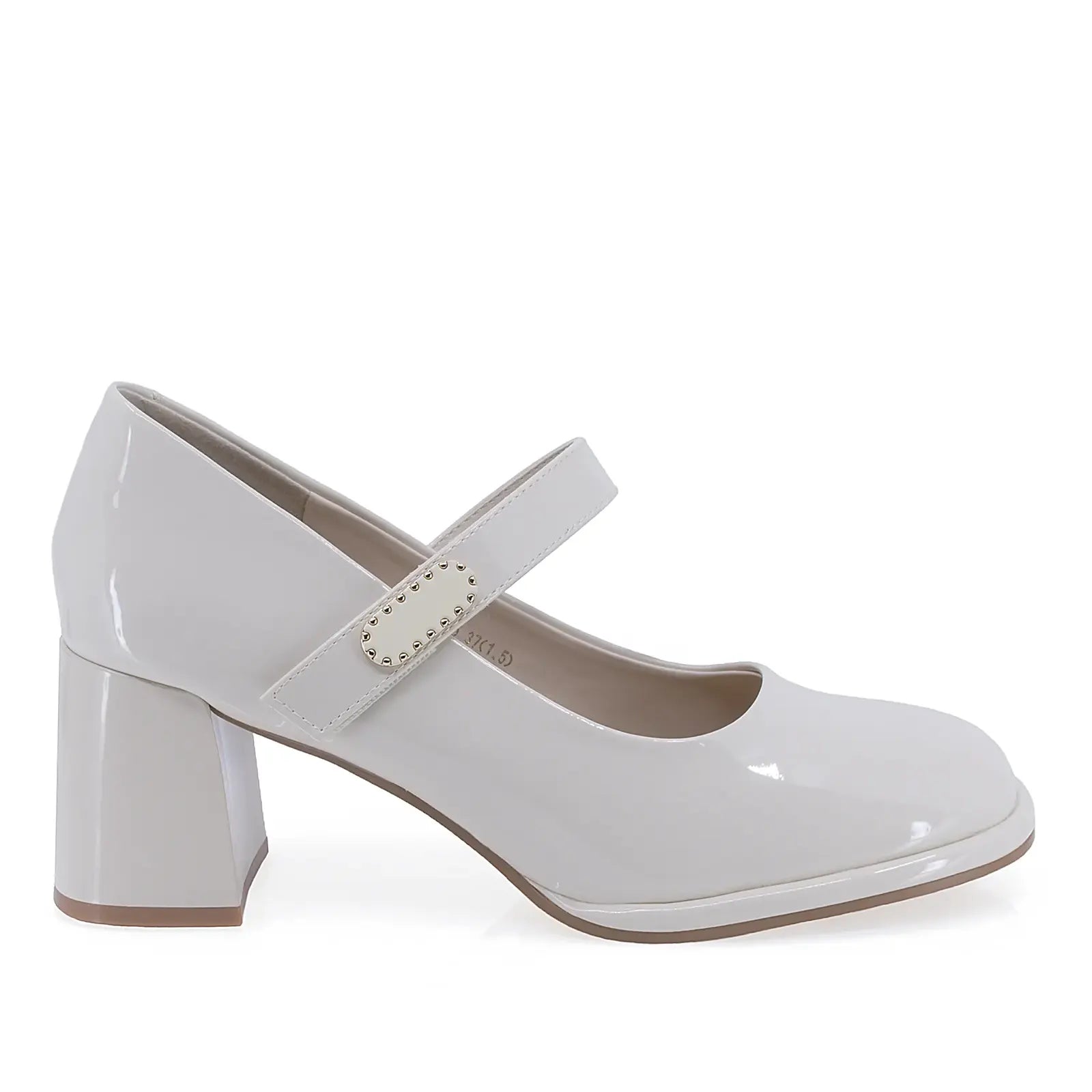 Pantofi dama eleganti Feeling piele lacuita D91295 alb