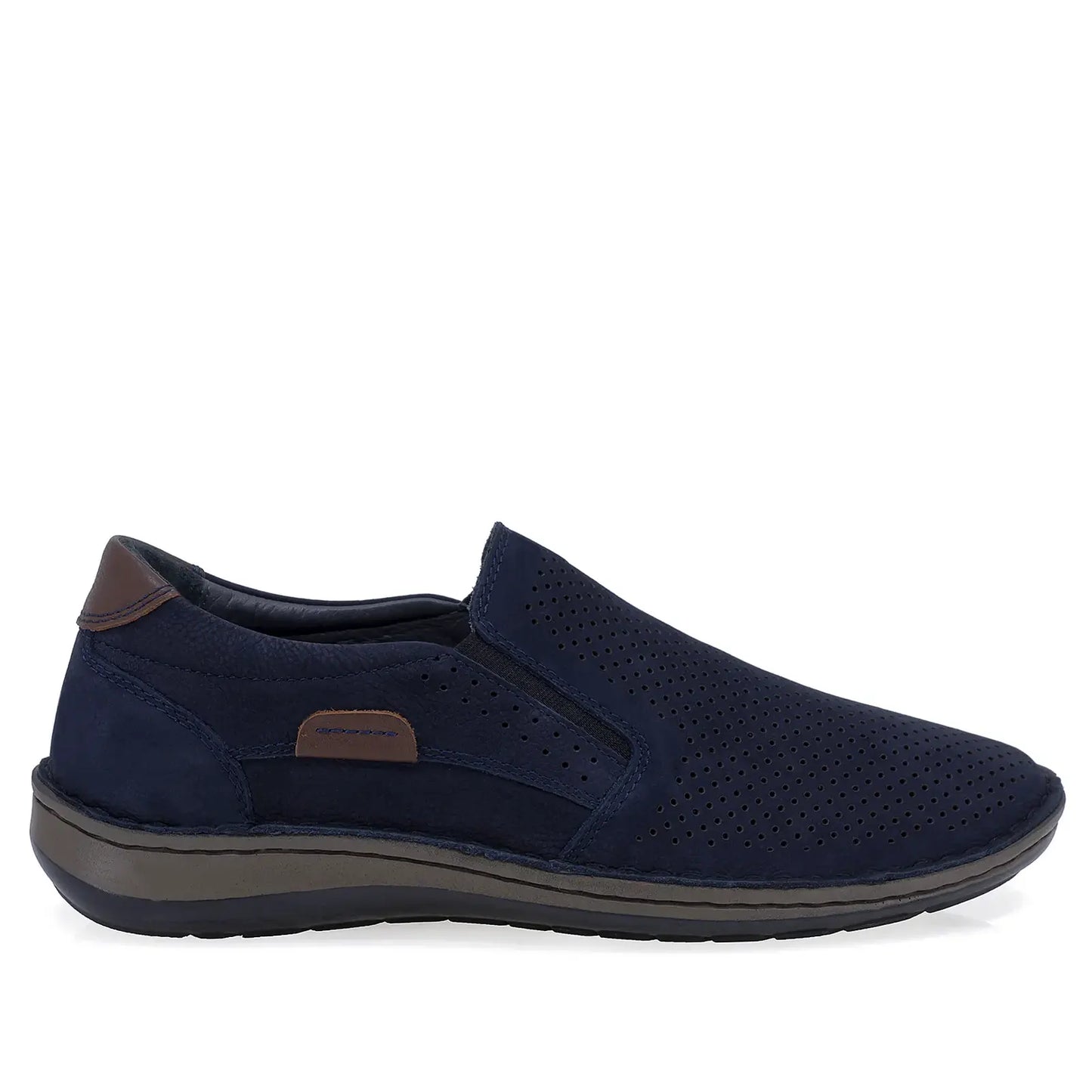 Pantofi barbati casual Goretti piele nabuc B36-9505-1 bleumarin