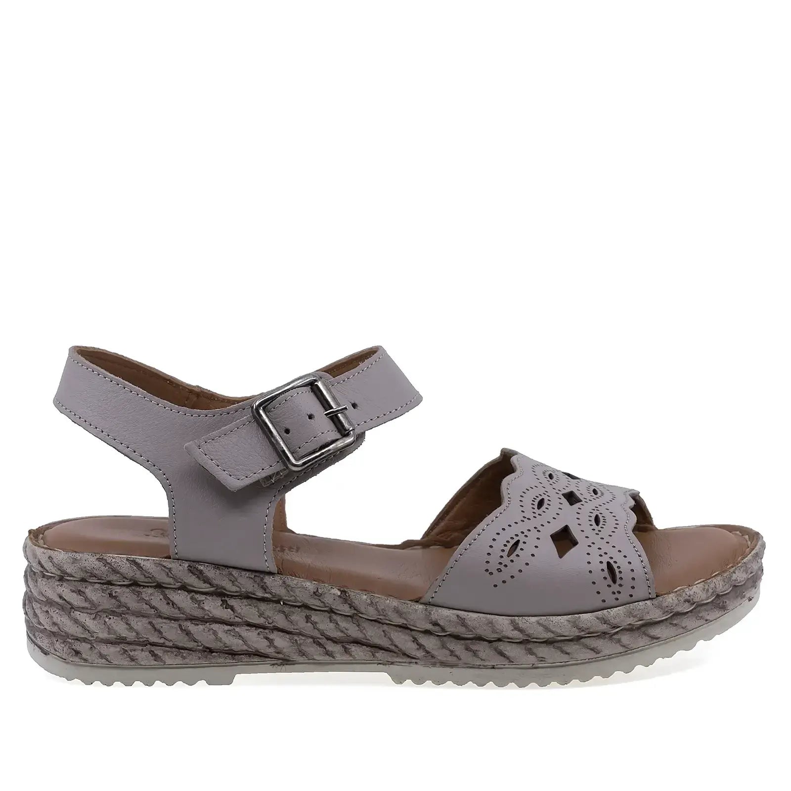 Sandale dama casual Anna Viotti piele naturala D72-1401 gri