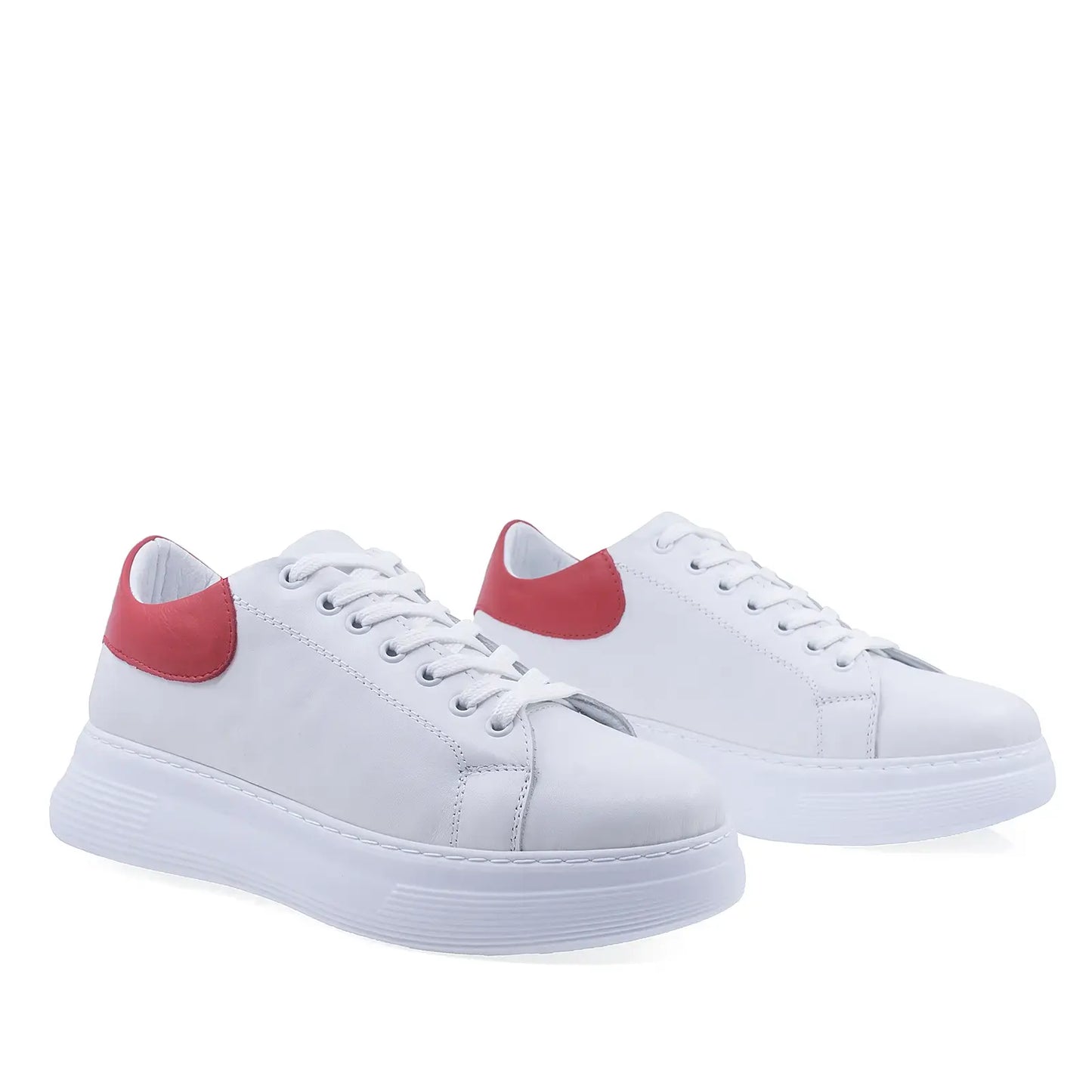 Pantofi Dama Casual Anna Viotti Piele Naturala D16-450 Alb/rosu
