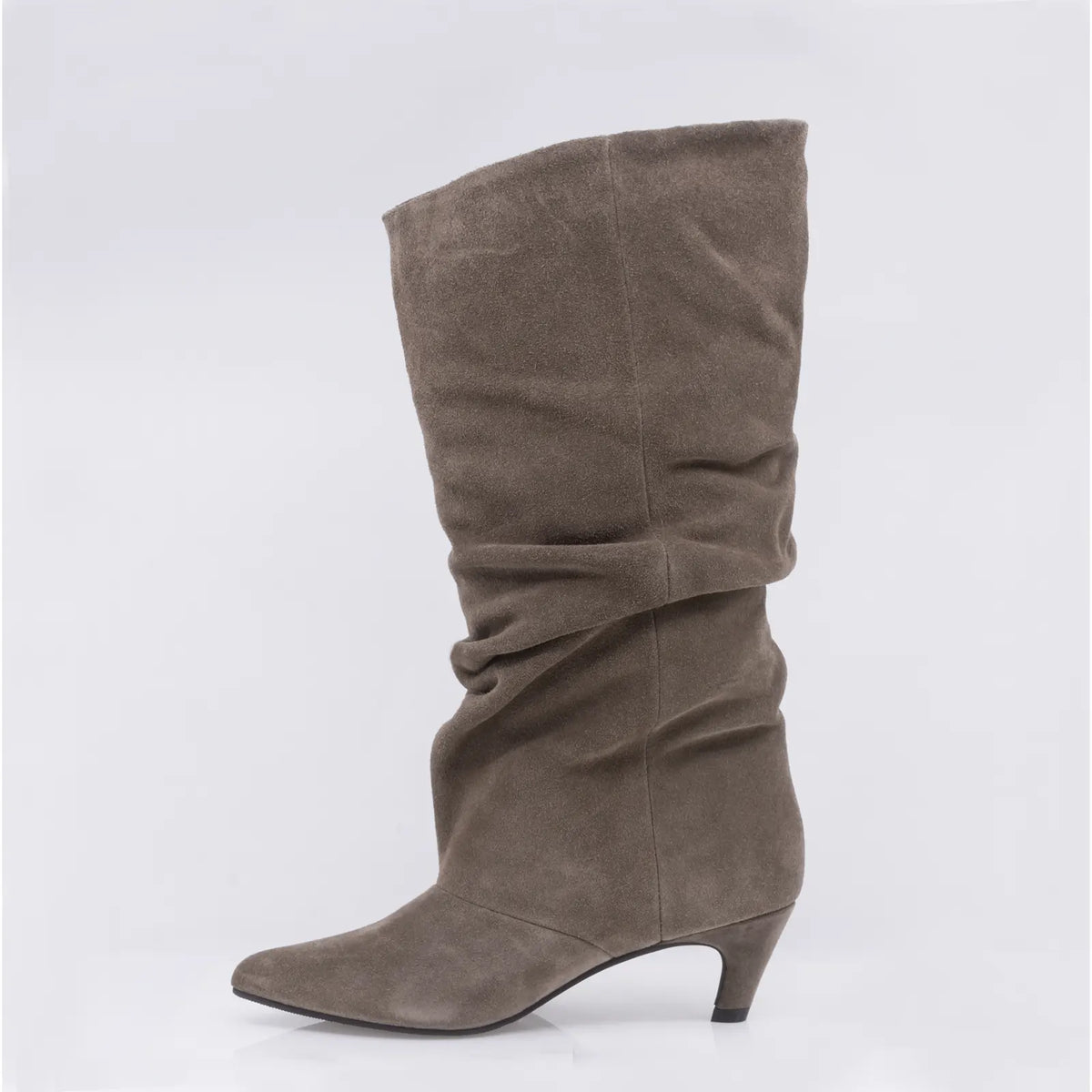Cizme dama elegante Anna Viotti piele intoarsa D115-X20257-09R kaki