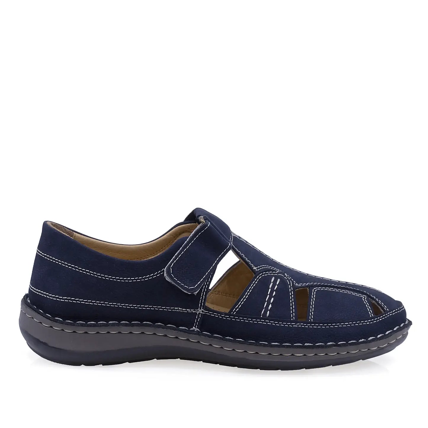 Pantofi barbati casual Goretti piele nabuc B36-9991-107 bleumarin