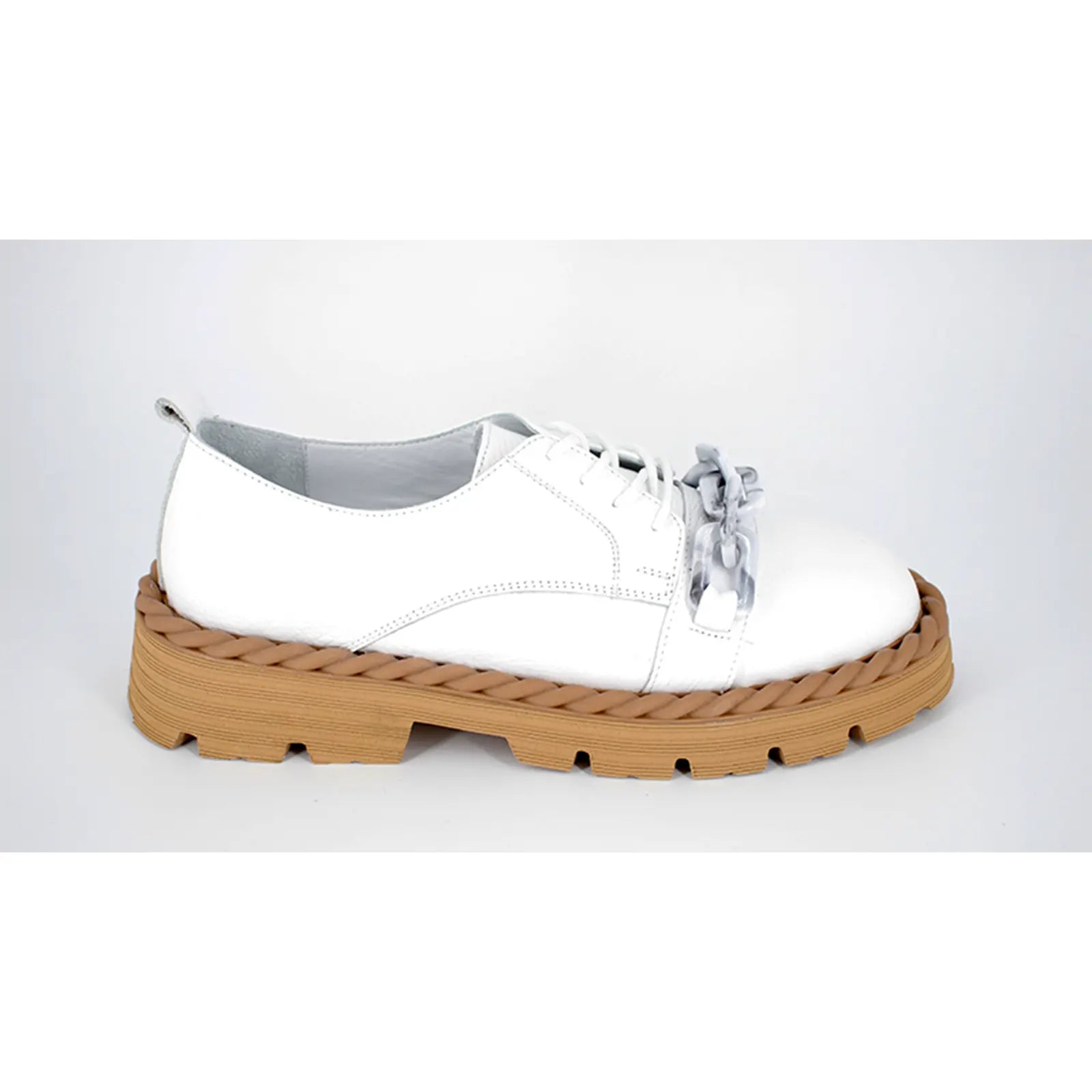 Pantofi dama casual Anna Viotti piele naturala D12-487 alb - Goretti - Incaltaminte din piele naturala