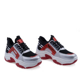 Pantofi dama sport poliuretan MK017 negru/rosu