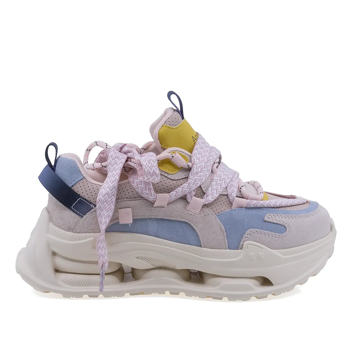 Pantofi dama sport Anna Viotti piele intoarsa D106-1 roz/multi