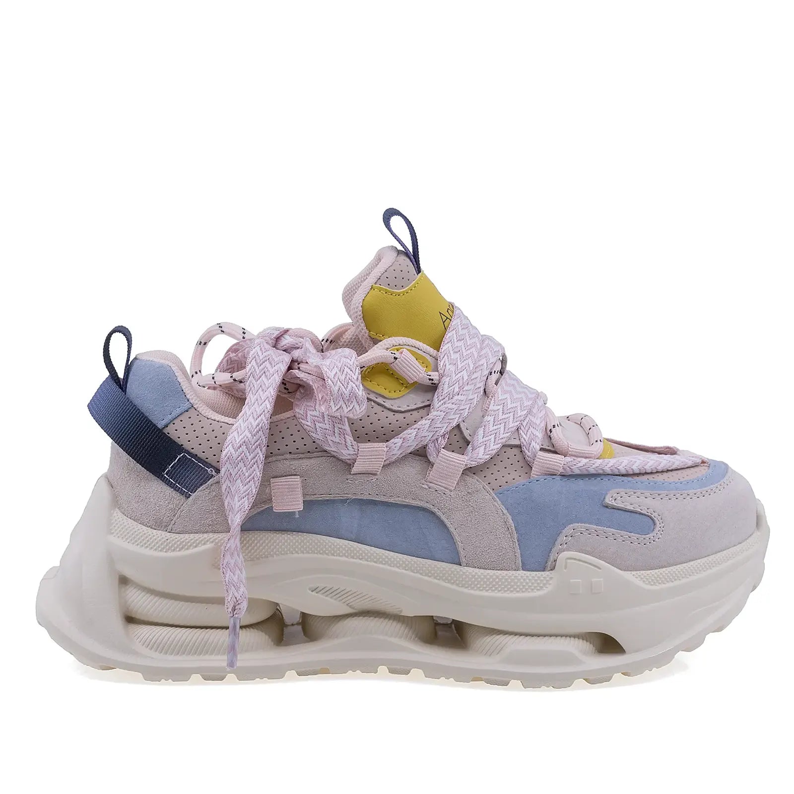 Pantofi dama sport Anna Viotti piele intoarsa D106-1 roz/multi