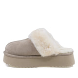 Papuci Dama Casual Anna Viotti Piele Intoarsa D113-11 Taupe