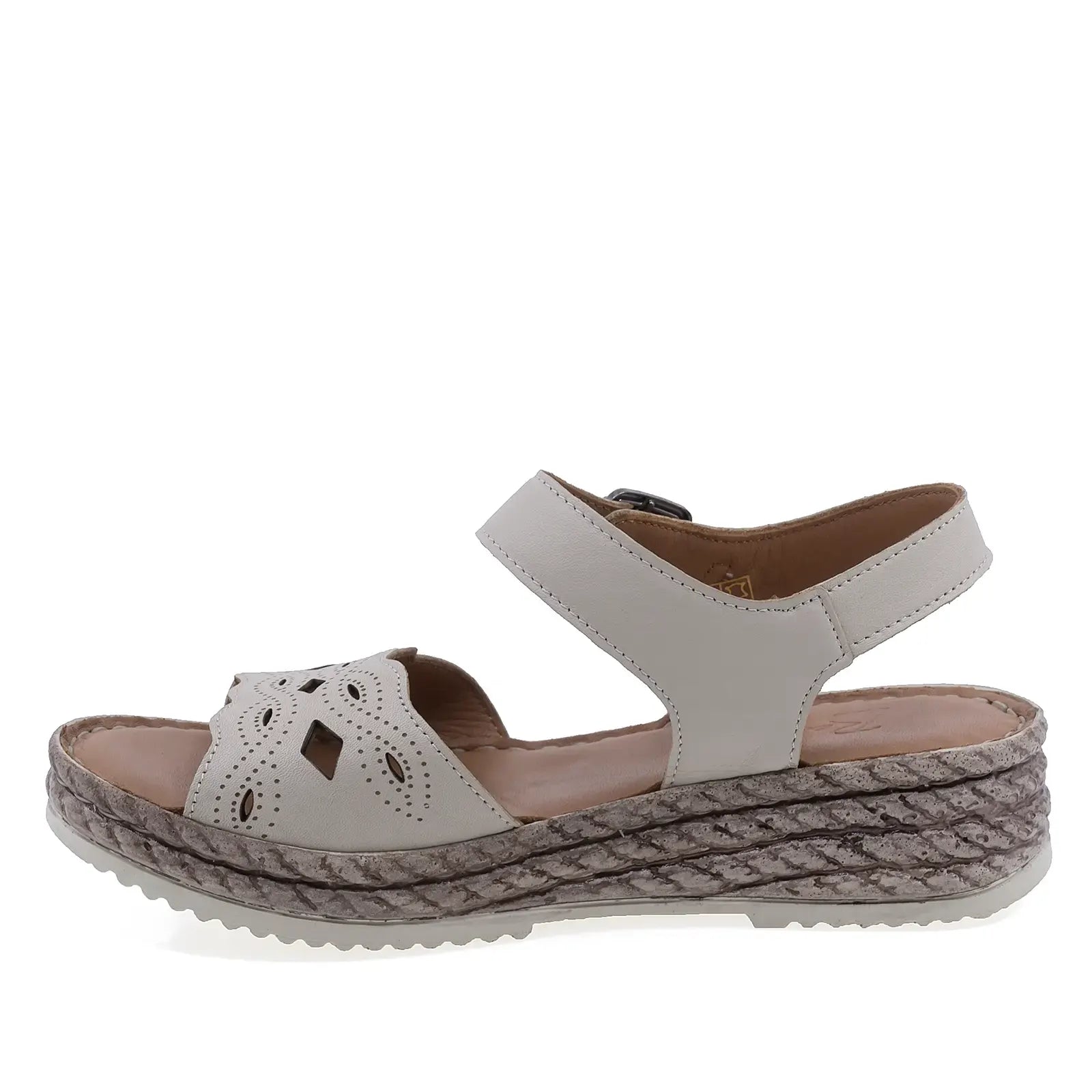 Sandale dama casual Anna Viotti piele naturala D72-1401 bej