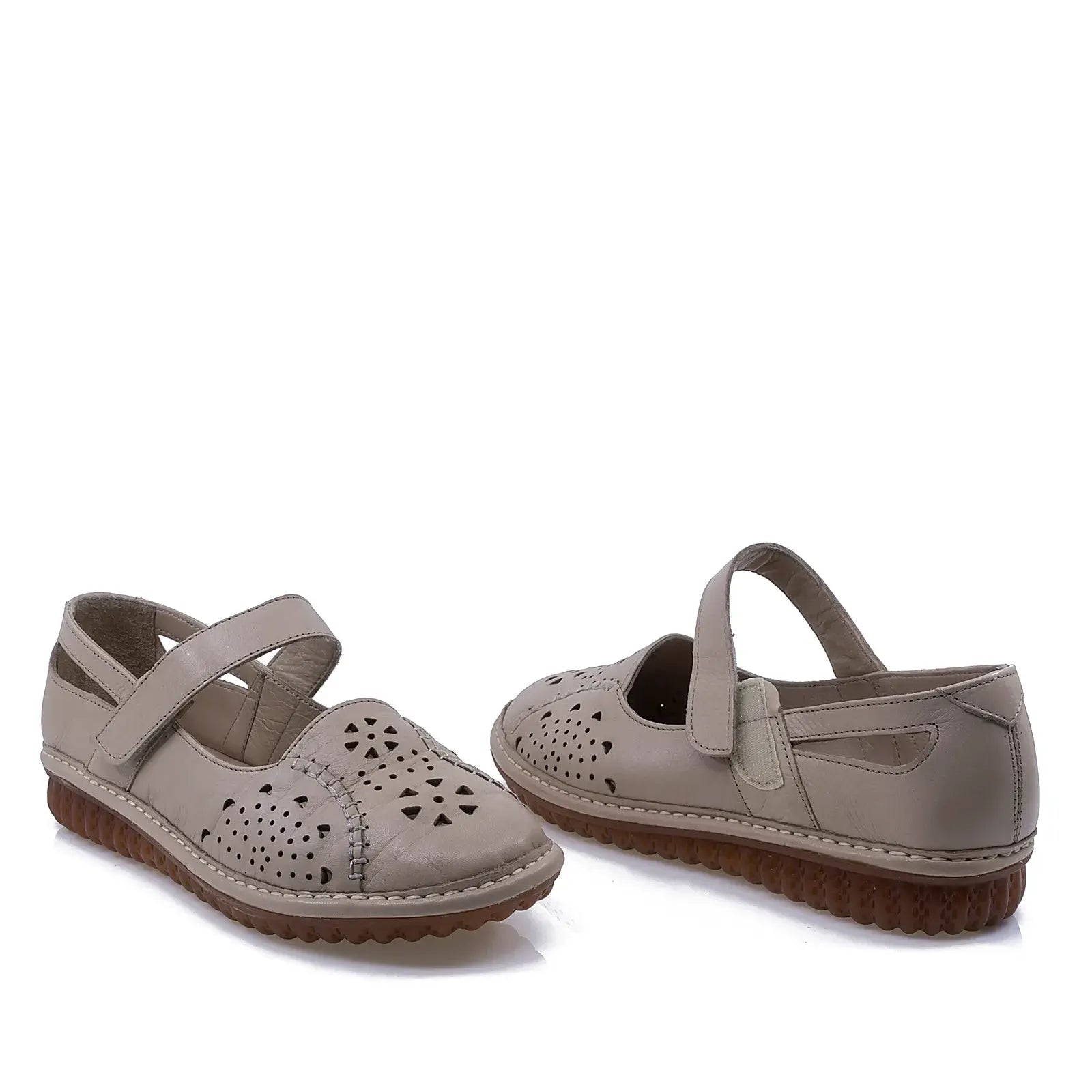 Pantofi dama casual Anna Viotti piele naturala D22-S391 bej