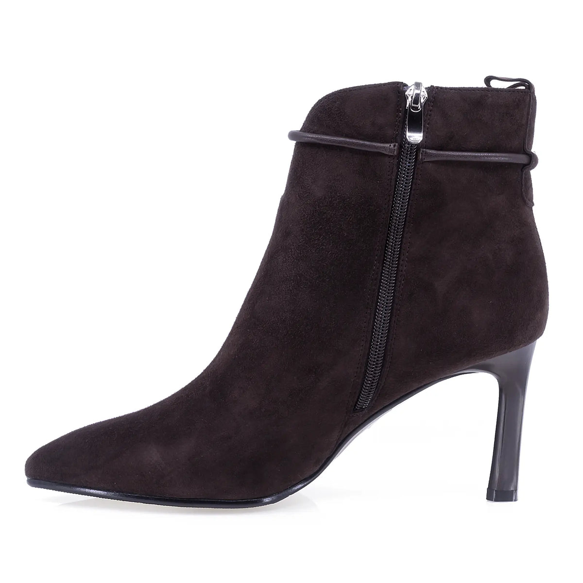 Botine dama elegante Anna Viotti piele intoarsa D106-7Y77-RH2245P-HSB-DK maro