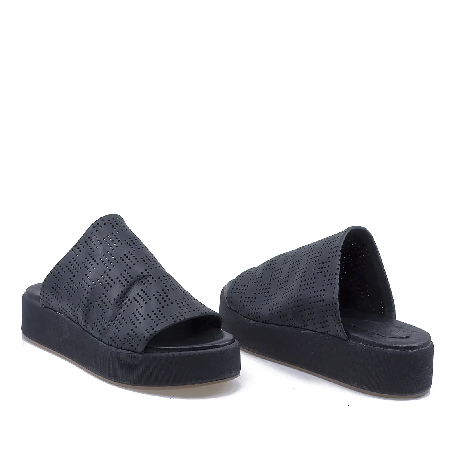 Papuci dama casual piele naturala D55-106 negri