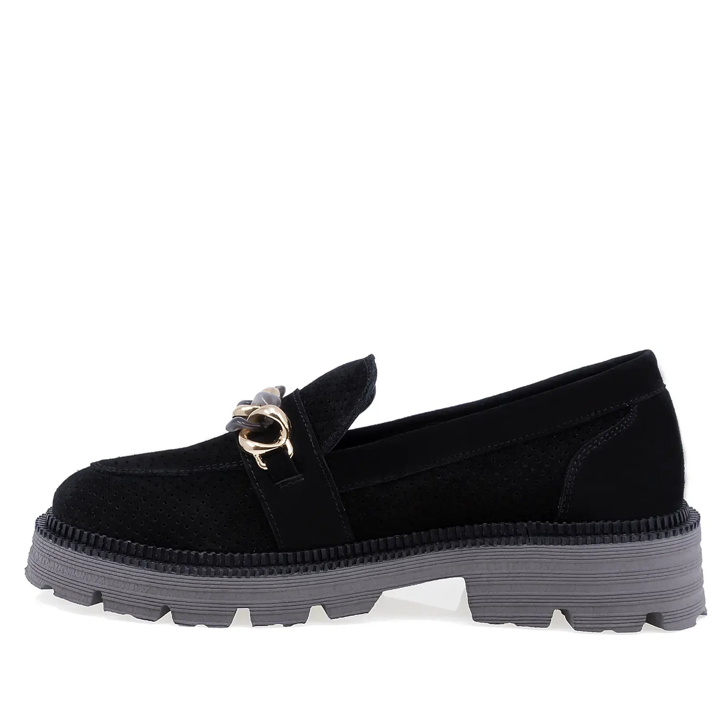 Pantofi Dama Casual Anna Viotti Piele intoarsa D12-484 negru