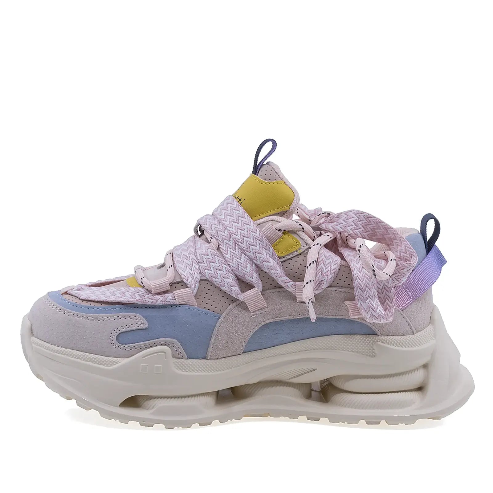 Pantofi dama sport Anna Viotti piele intoarsa D106-1 roz/multi