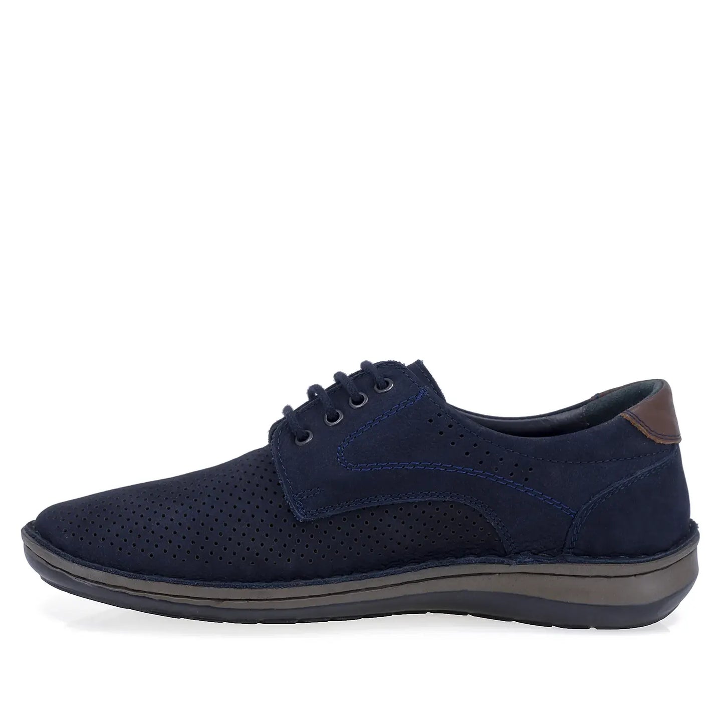 Pantofi barbati casual Goretti piele nabuc B36-9506-1 bleumarin