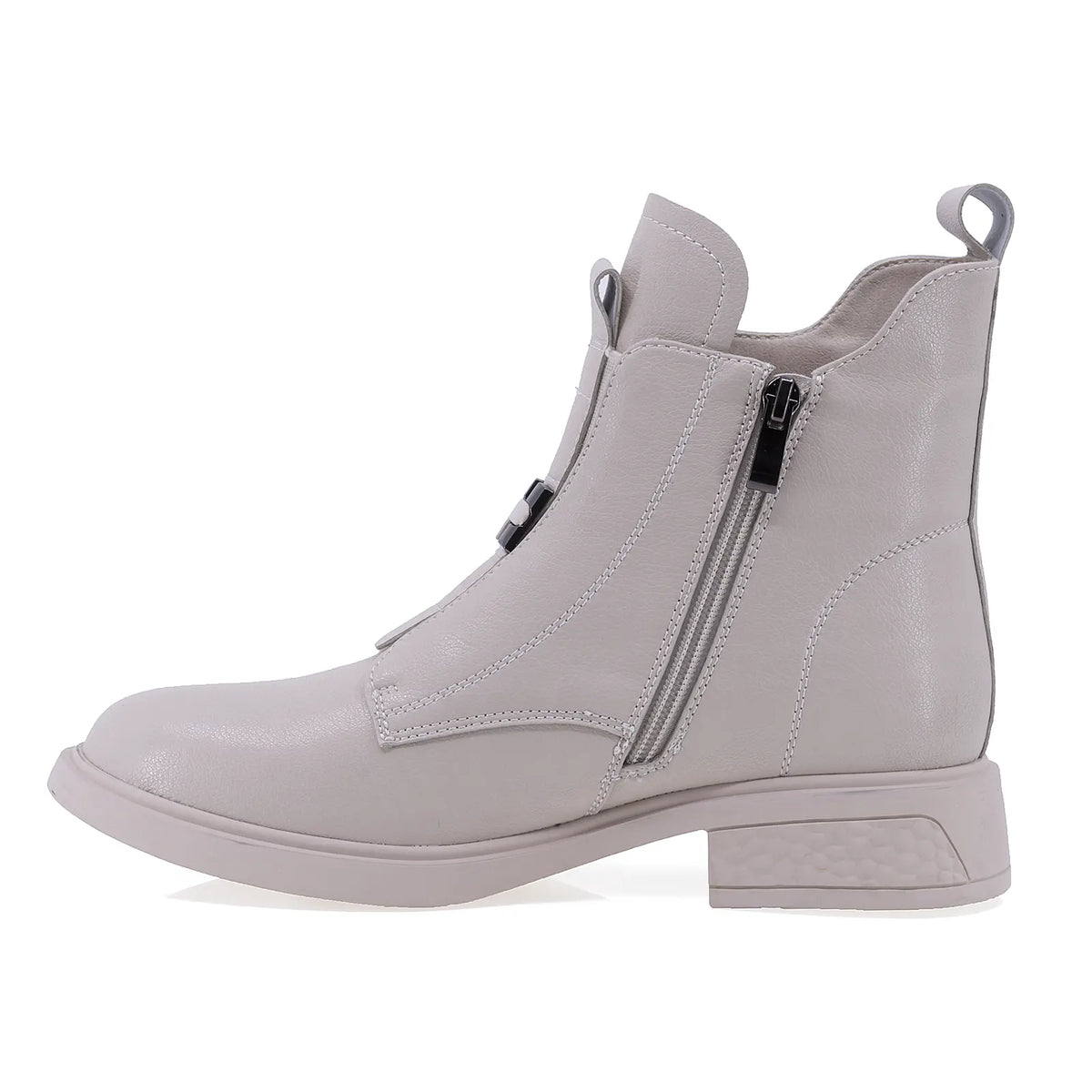 Ghete dama casual Anna Viotti piele naturala D106-F11851-T6152-2 bej