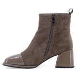 Botine dama elegante Anna Viotti piele intoarsa D106-25102-F002 bej
