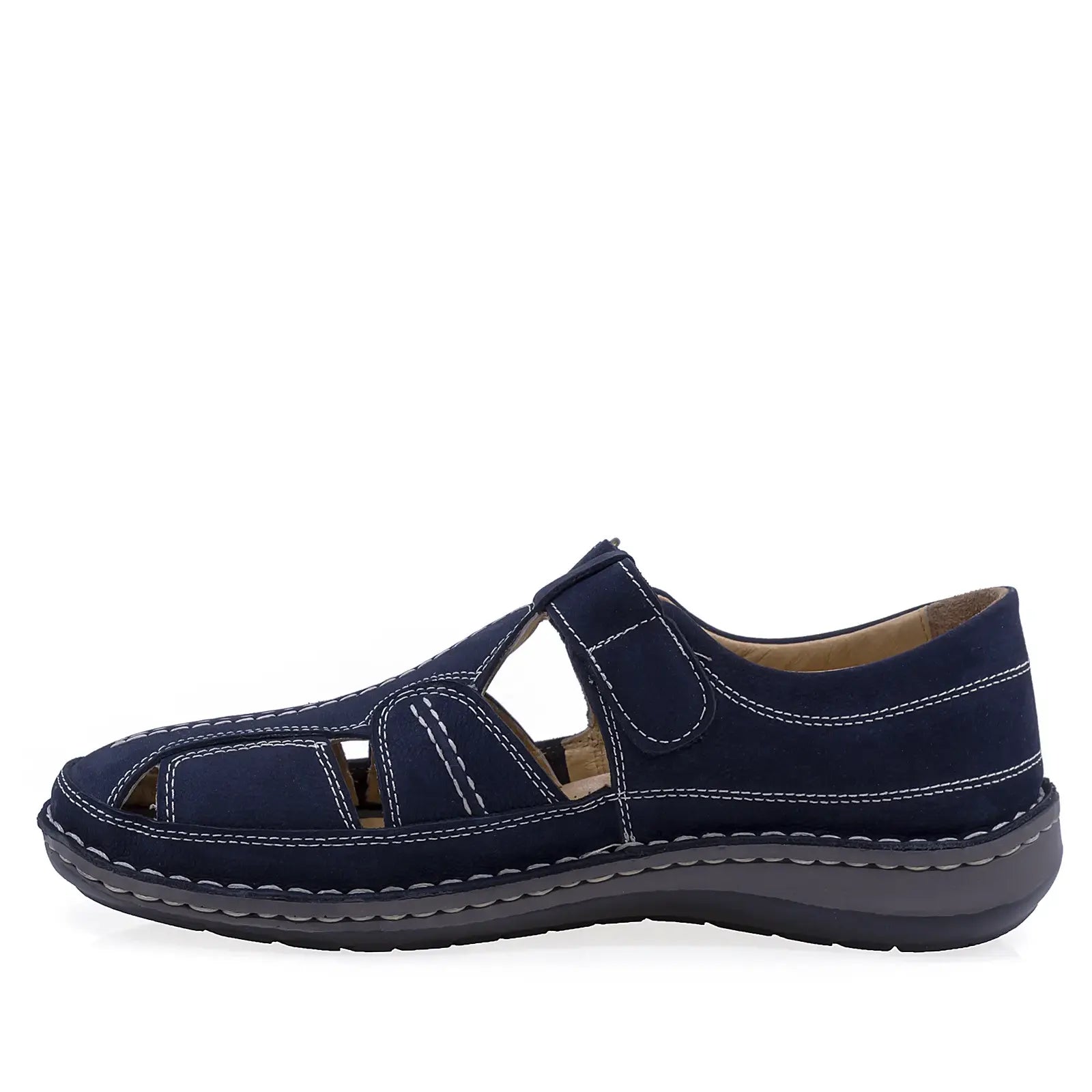 Pantofi barbati casual Goretti piele nabuc B36-9991-107 bleumarin