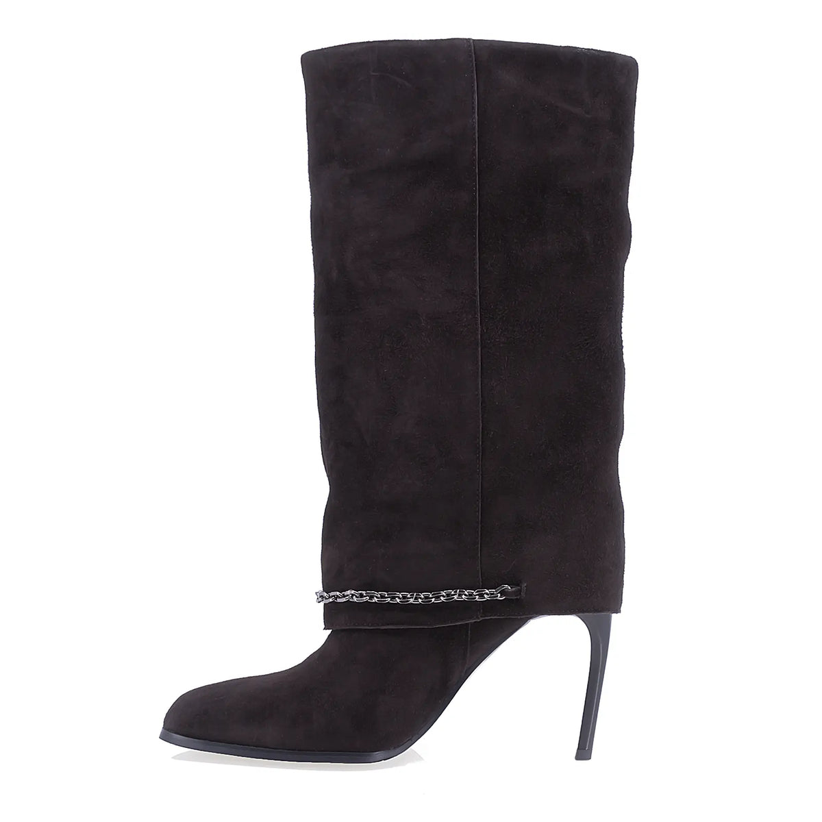 Cizme dama elegante Anna Viotti piele intoarsa D123-M1917Y-X166R-2 maro