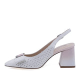 Pantofi eleganți damă Anna Viotti albi din piele naturală, model D106-QH3A234-GW1066V-J, vedere lateral stânga