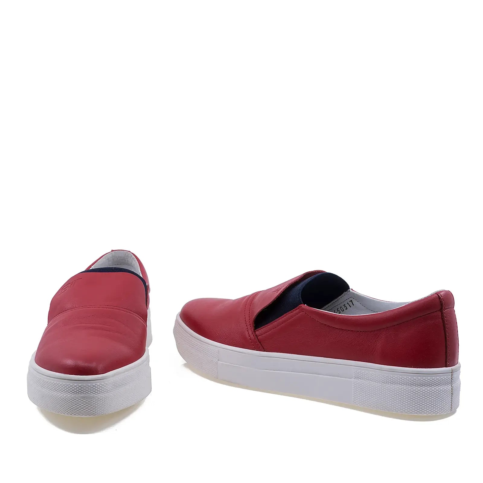 Pantofi dama casual Bontimes piele naturala D1645 rosu