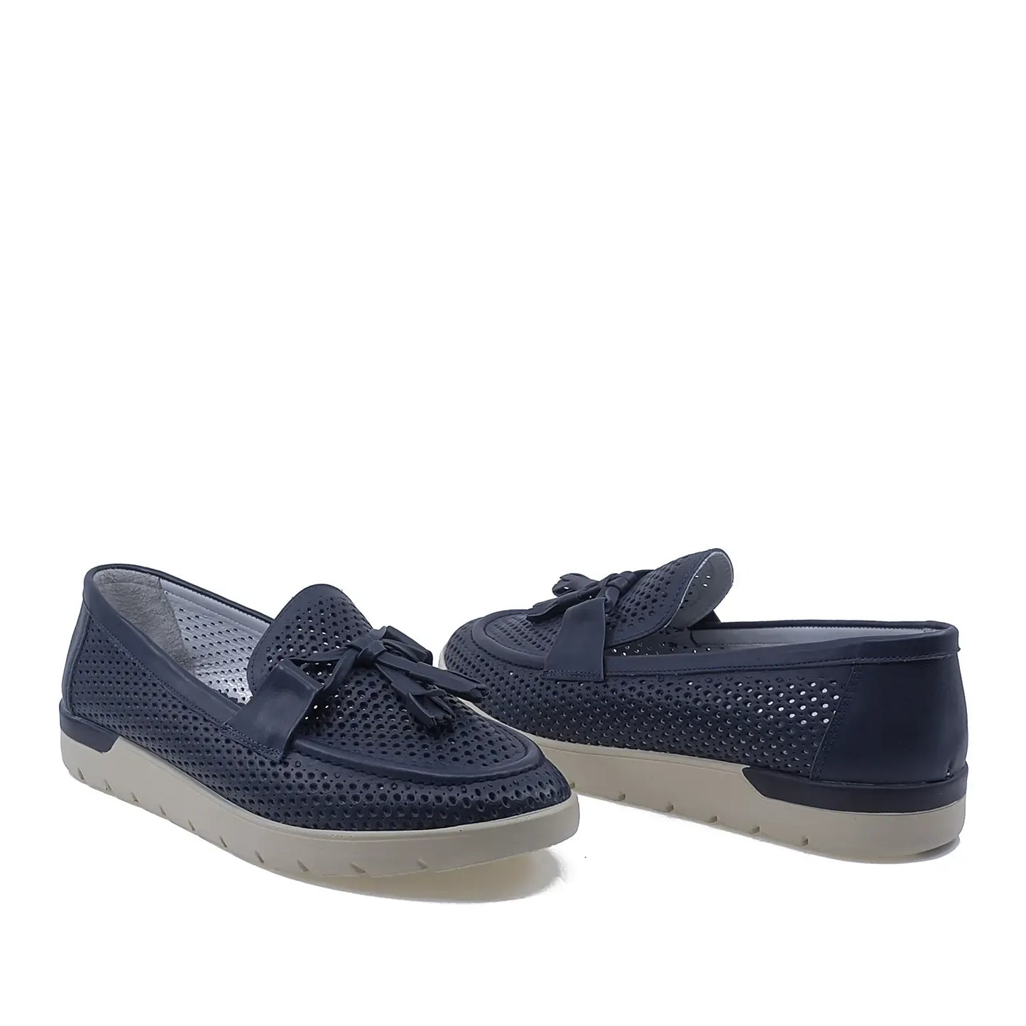 Pantofi dama casual Anna Viotti piele naturala D12-3110 bleumarin